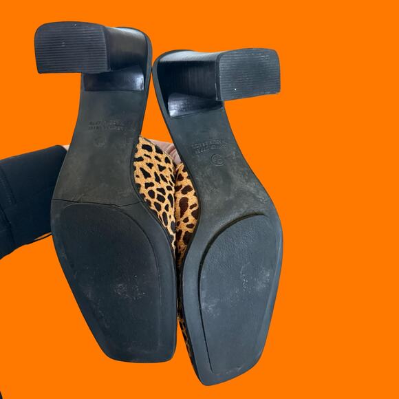 90's vintage leopard print chunky mules Size 9.5 - Picture 7 of 8